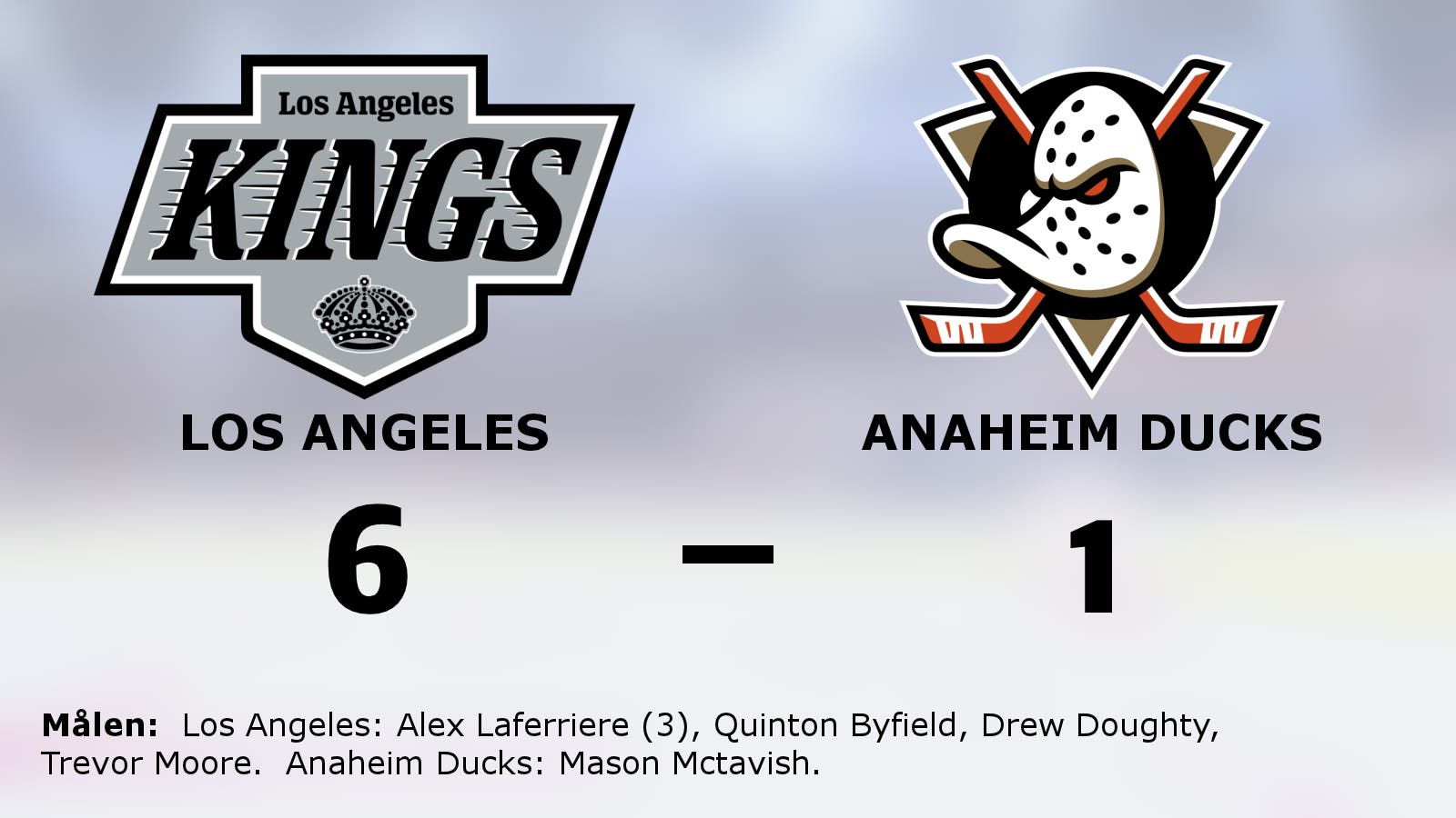 Alex Laferriere fixade segern för Los Angeles i matchen mot Anaheim Ducks