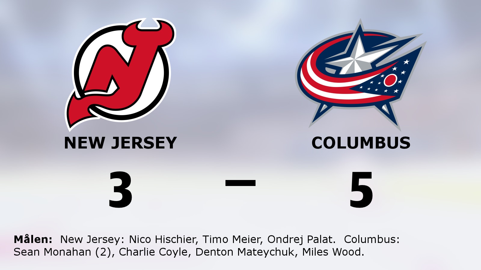Columbus bröt förlustsviten – vann mot New Jersey