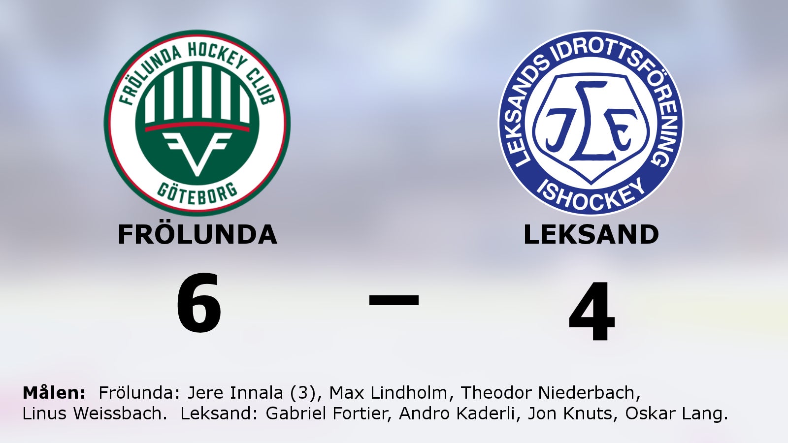 Jere Innala tremålskytt i Frölundas seger mot Leksand
