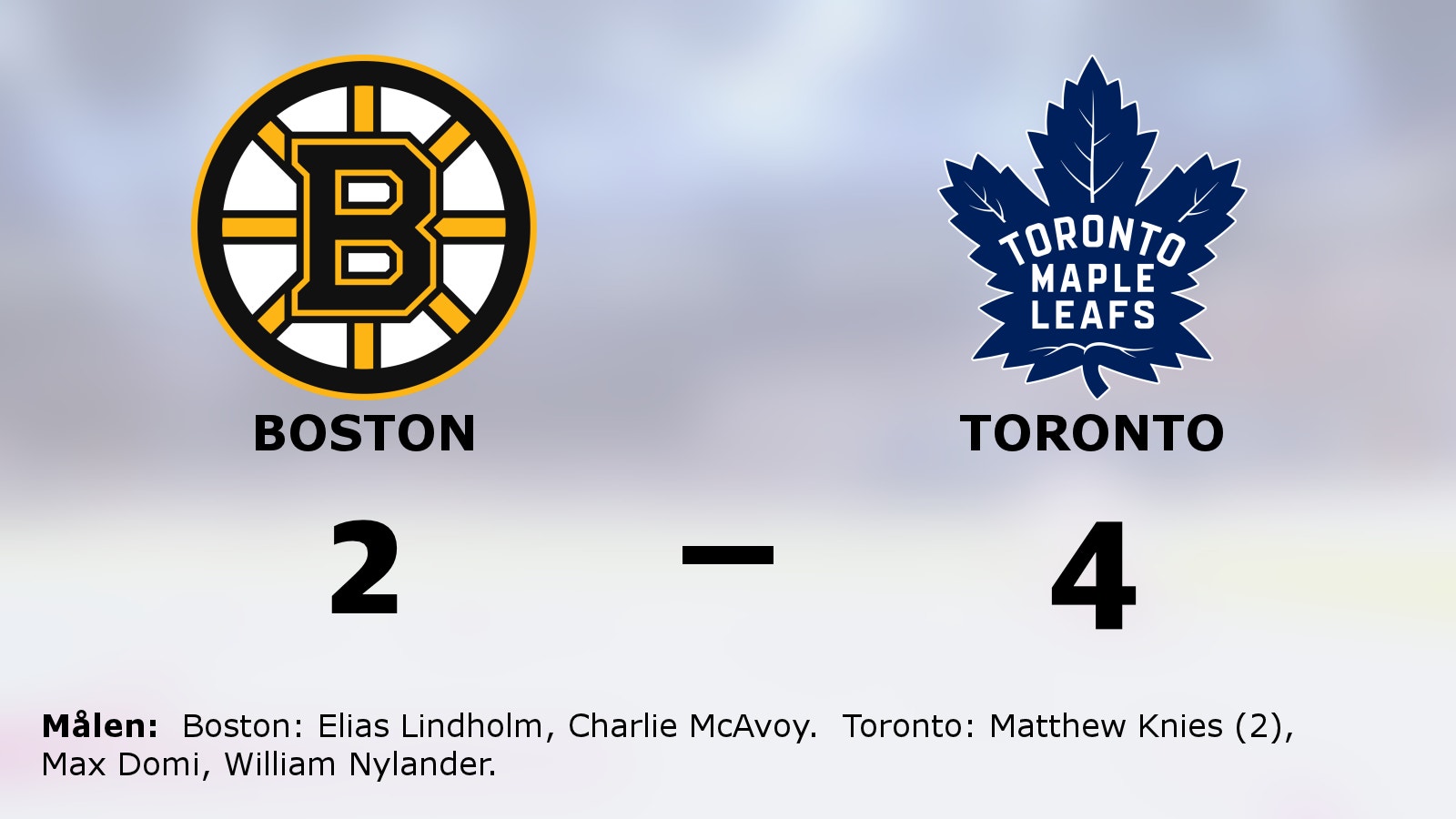 Knies dubbel bakom Torontos seger mot Boston