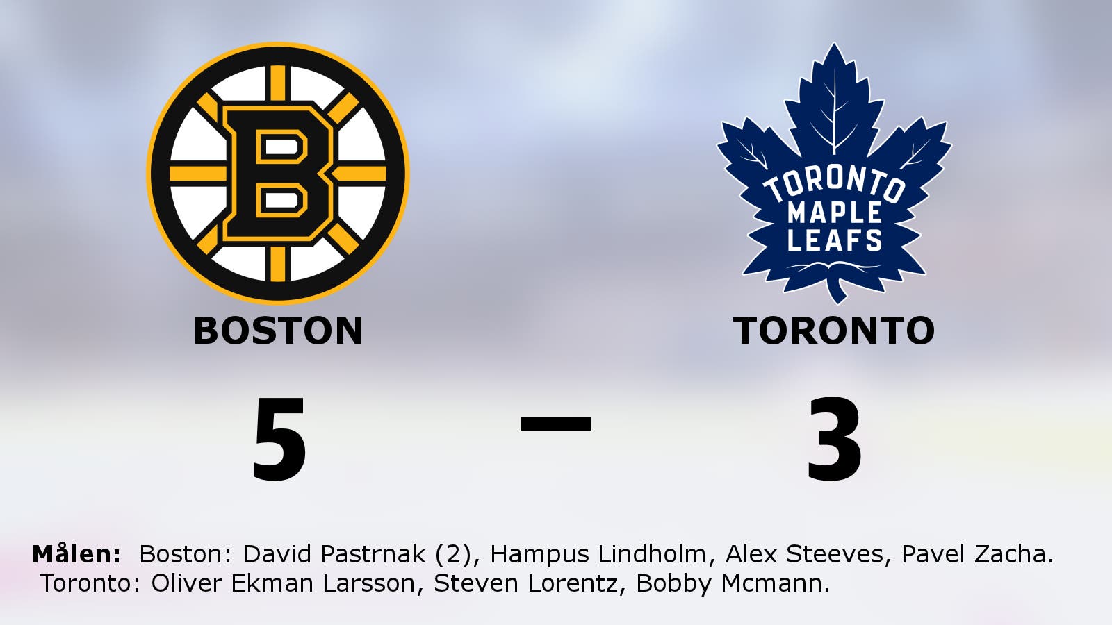 Hemmasegern mot Toronto förlänger sviten för Boston