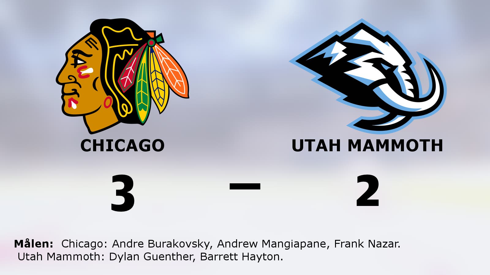 Förlängningsseger för Chicago mot Utah Mammoth