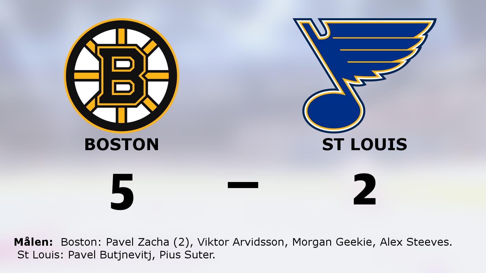 Boston besegrade St Louis efter Pavel Zachas dubbel