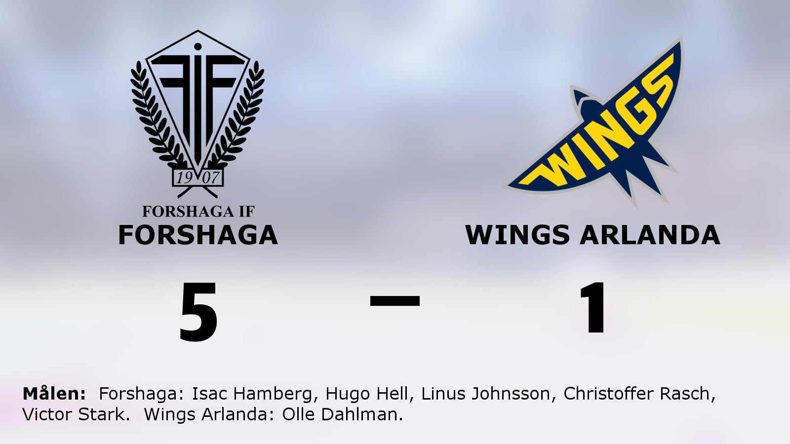 Seger för Forshaga hemma mot Wings Arlanda