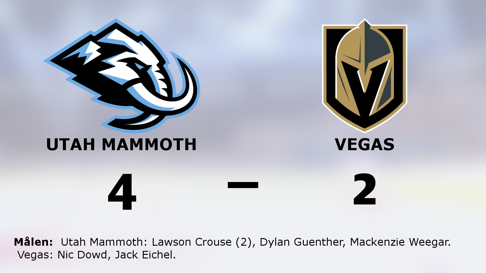 Ny seger för Utah Mammoth – leder med 2-1