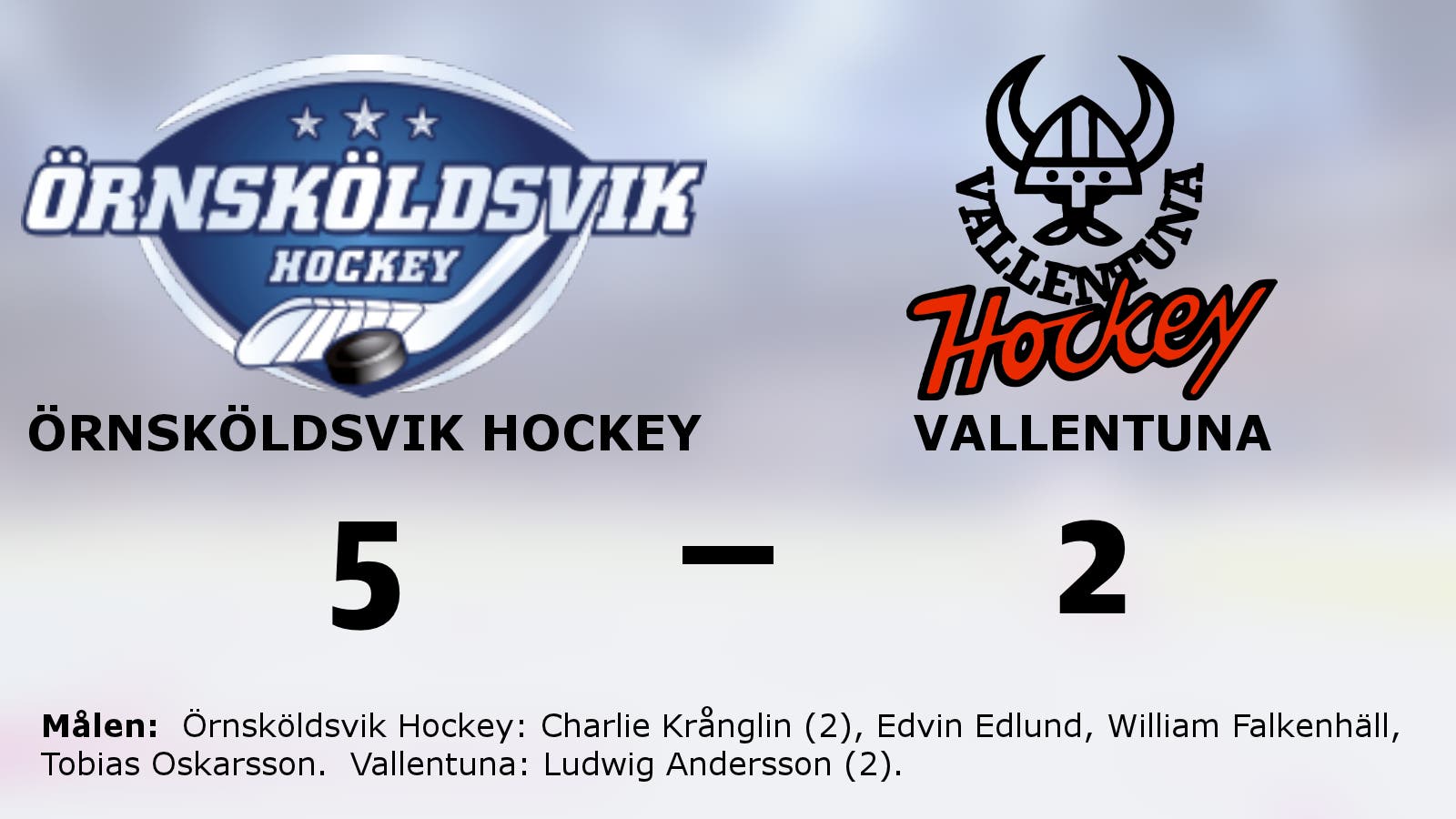 Charlie Krånglin i målform när Örnsköldsvik Hockey vann mot Vallentuna