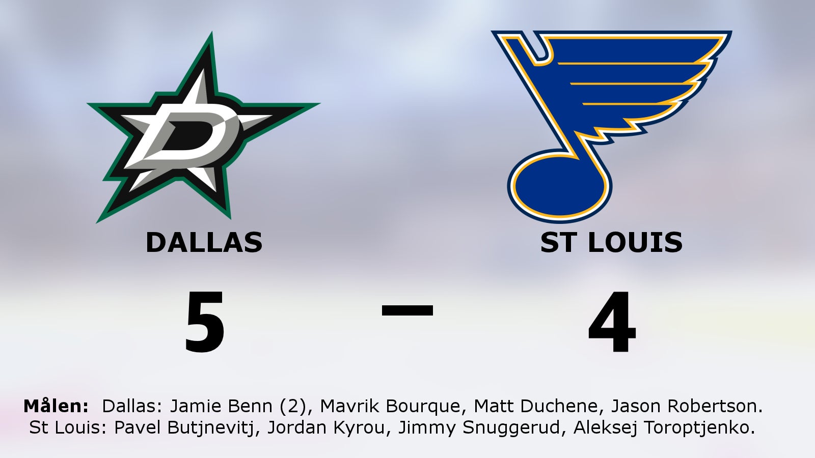 Dallas fortsätter vinna – 5–4 mot St Louis