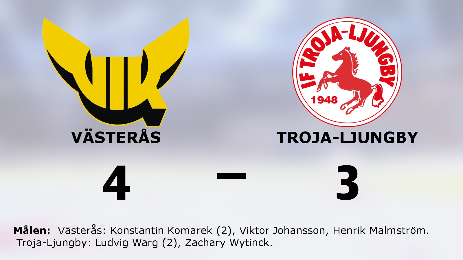 Västerås vann matchserien mot Troja-Ljungby