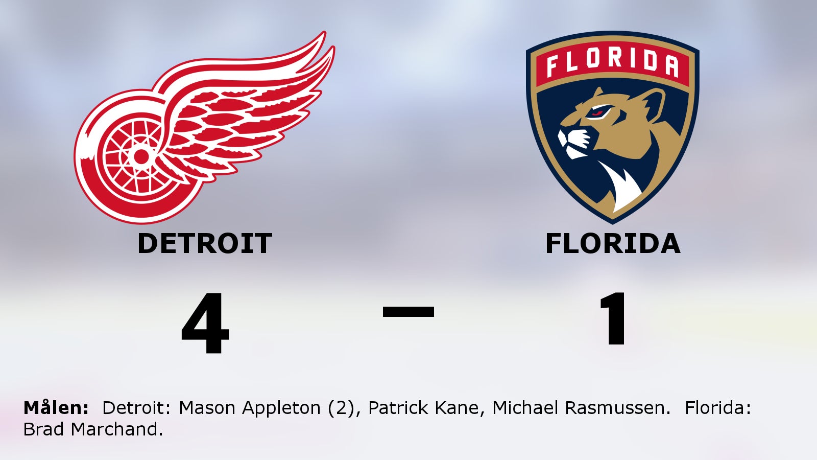 Mason Appleton matchvinnare när Detroit slog Florida