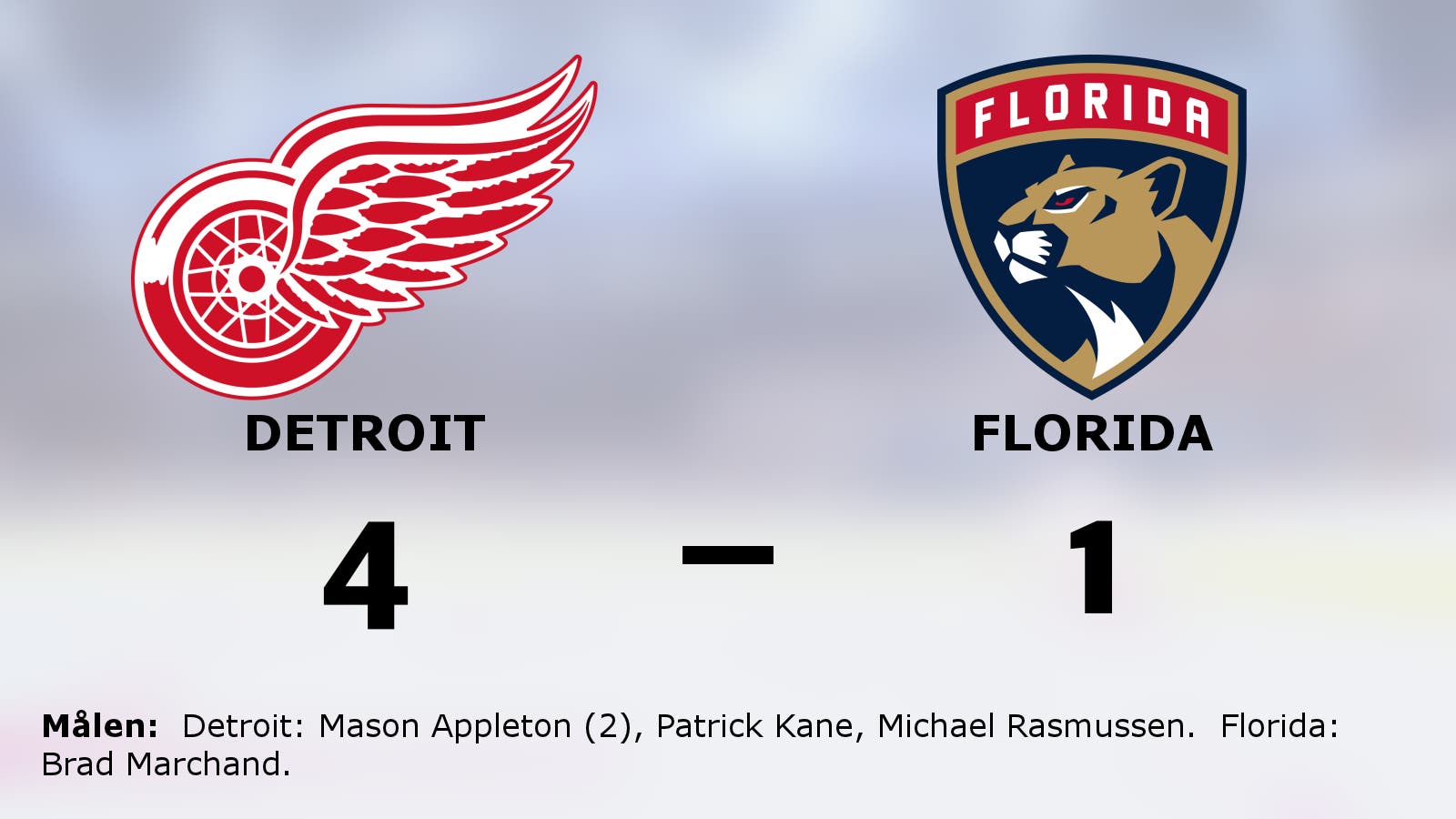 Mason Appleton matchvinnare när Detroit slog Florida