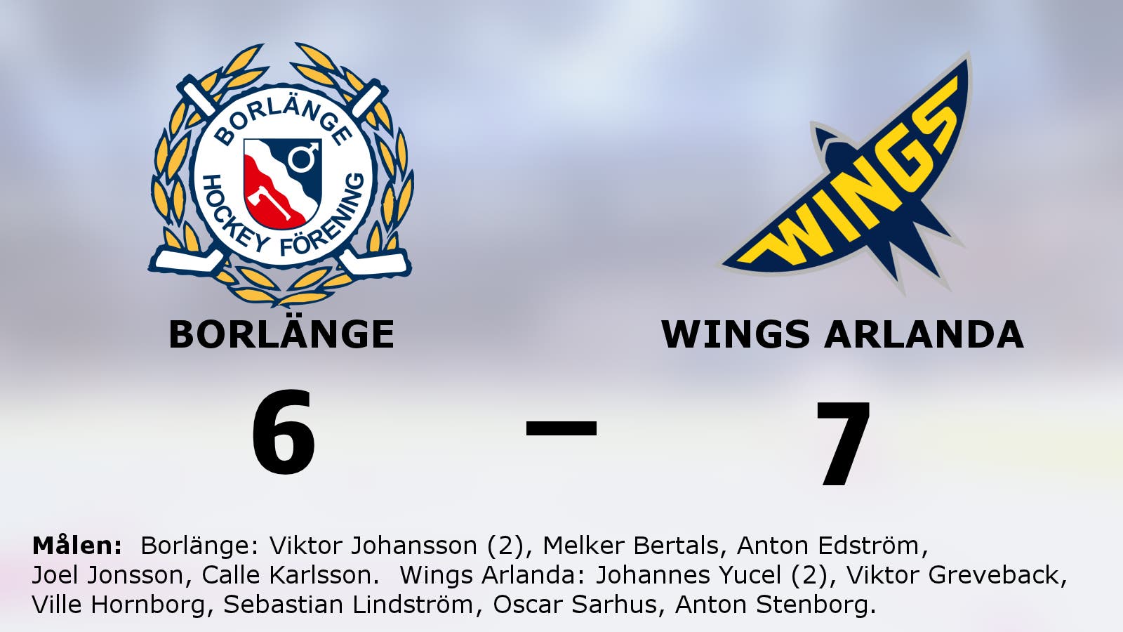 Wings Arlanda vann med 7–6 borta mot Borlänge