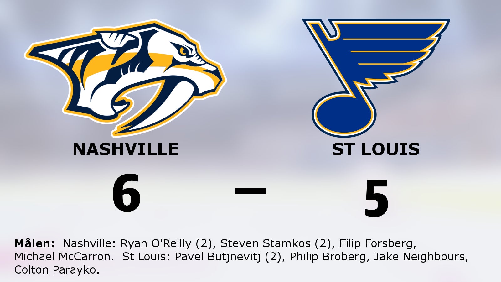 Nashville vände 1–5 till seger mot St Louis