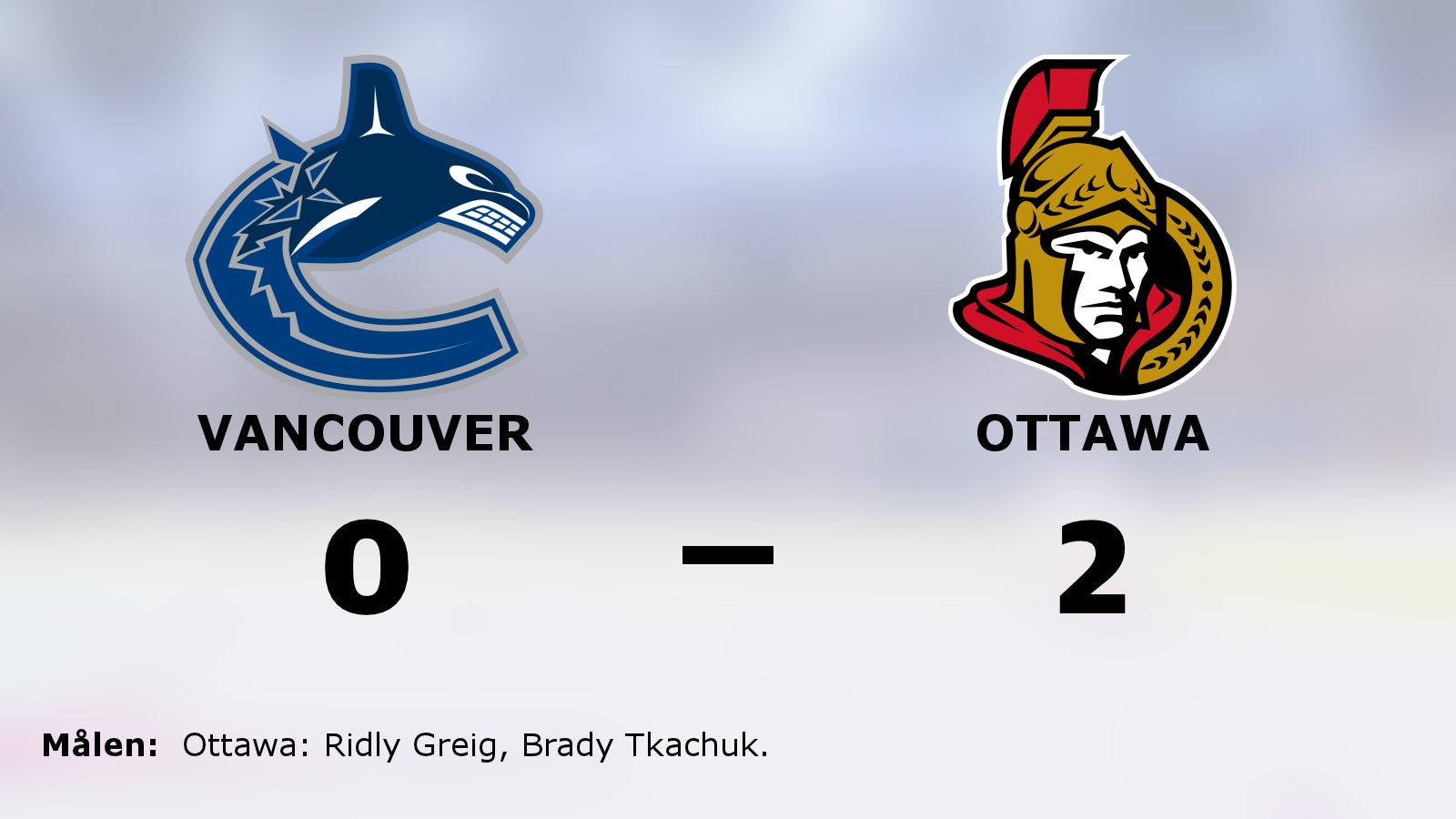 Stabil seger för Ottawa – nollade Vancouver