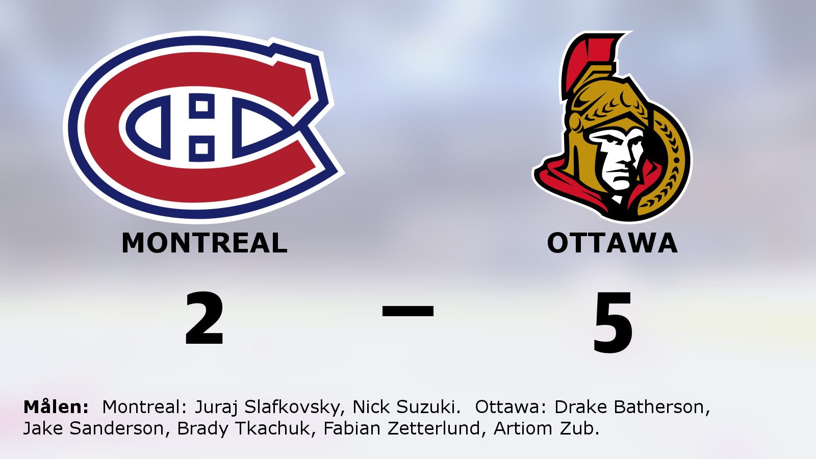 Seger för Ottawa mot Montreal på bortaplan