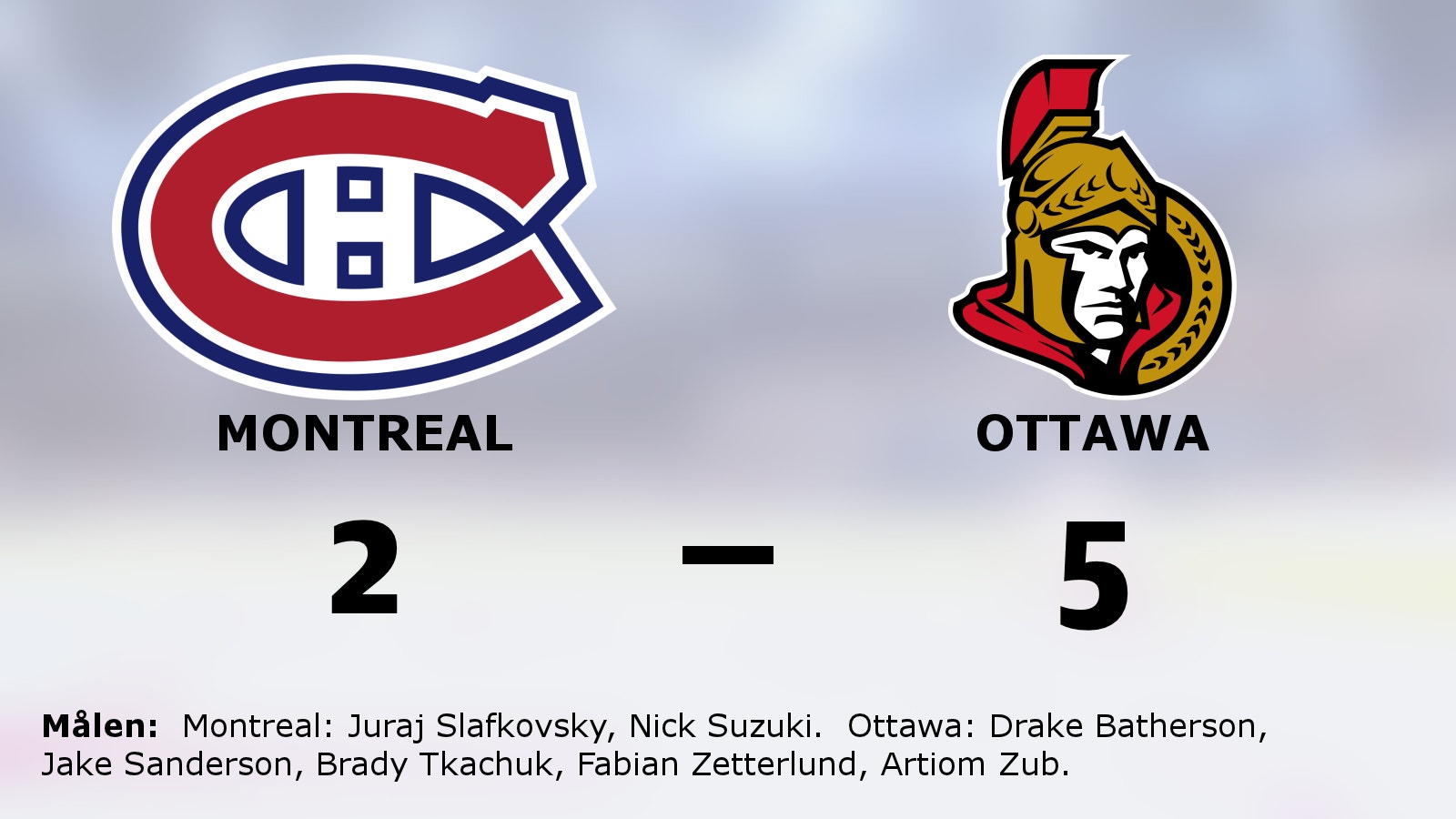 Seger för Ottawa mot Montreal på bortaplan