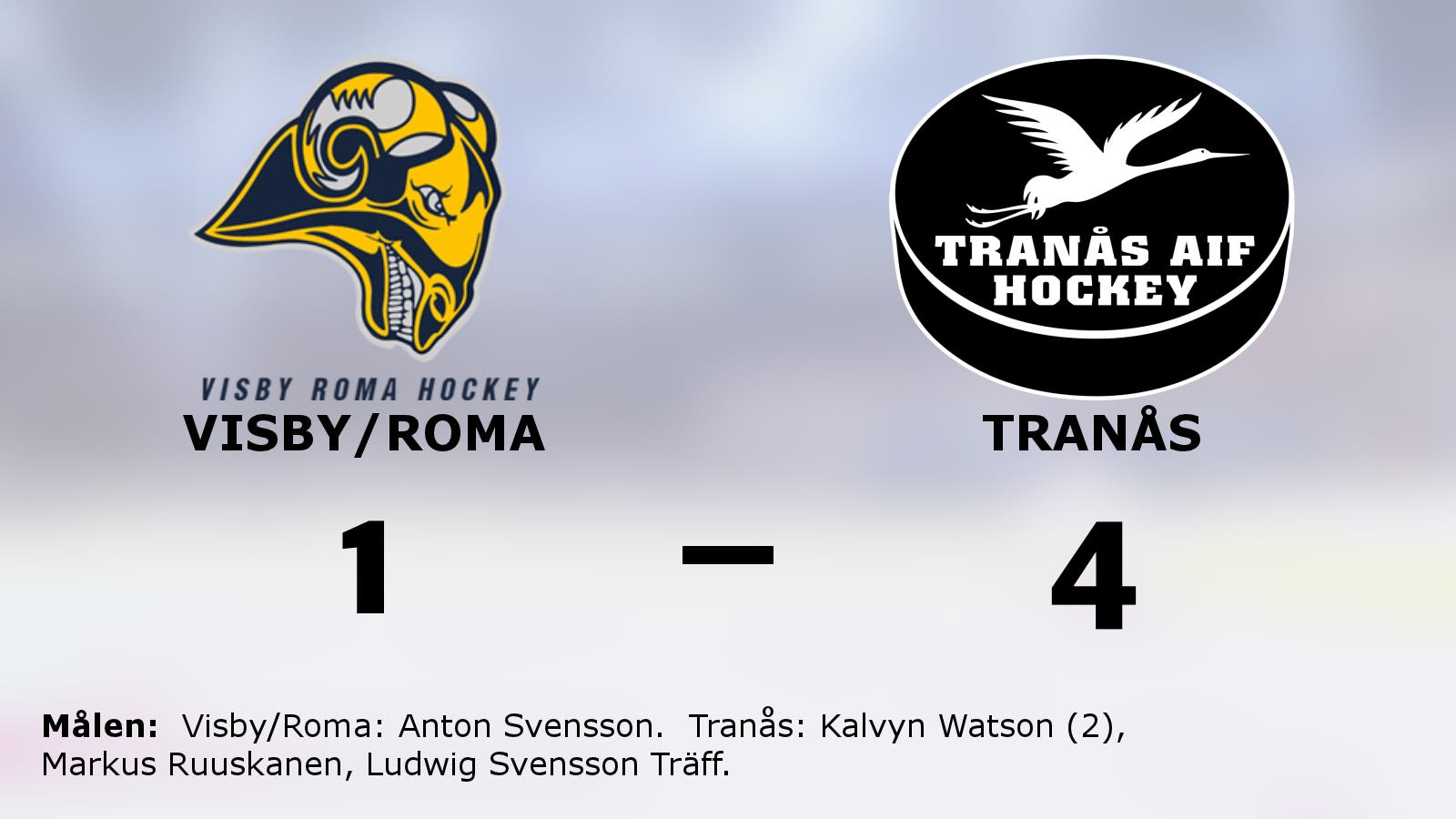 Tranås vann mot Visby/Roma – Kalvyn Watson blev matchvinnare