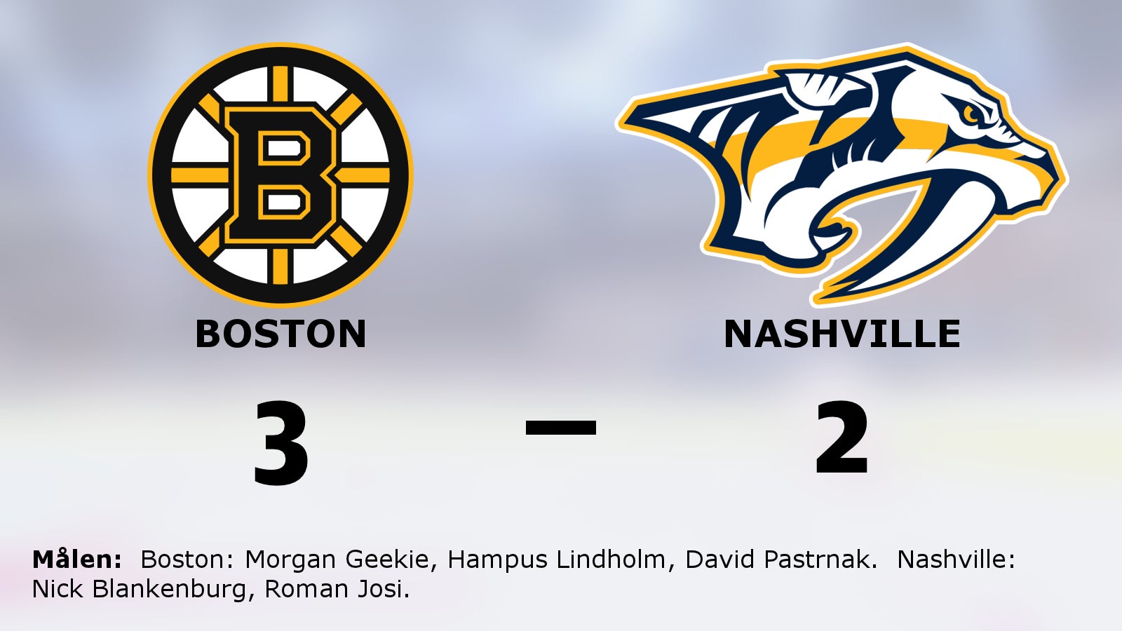 Boston vann i förlängningen mot Nashville