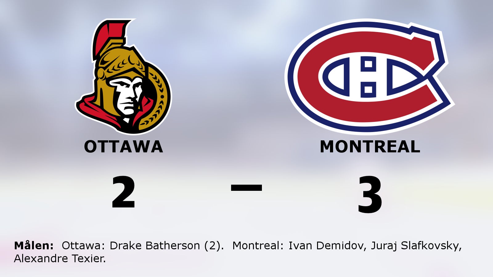 Stark tredjeperiod avgjorde för Montreal mot Ottawa