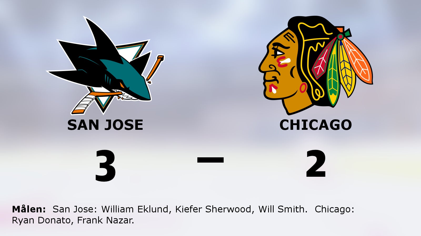 Knapp seger för San Jose på hemmaplan mot Chicago