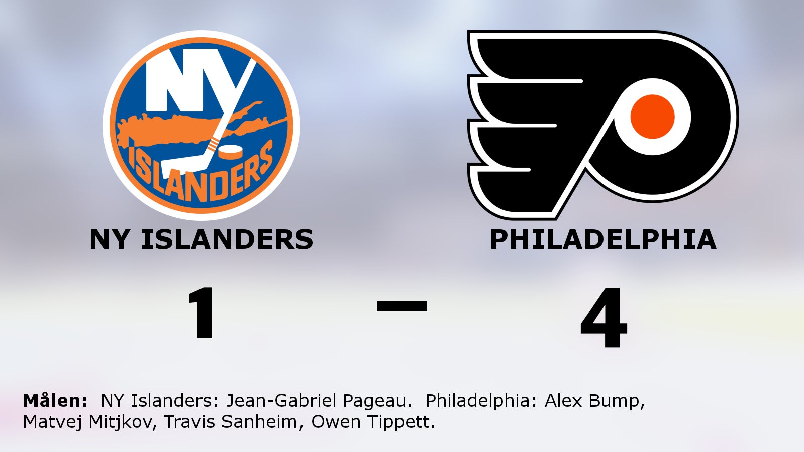 Seger för Philadelphia mot NY Islanders på bortaplan