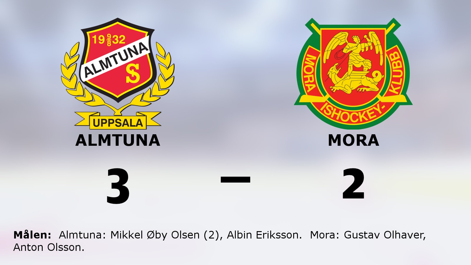 Almtuna tog revansch – 3–2 mot Mora
