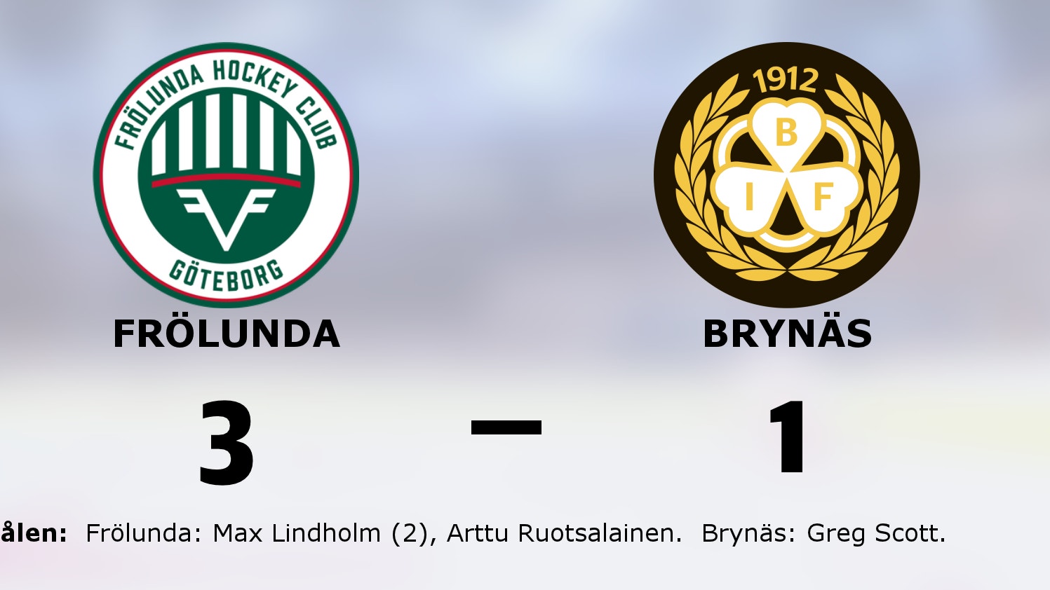 Max Lindholm i målform – Frölunda vann mot Brynäs