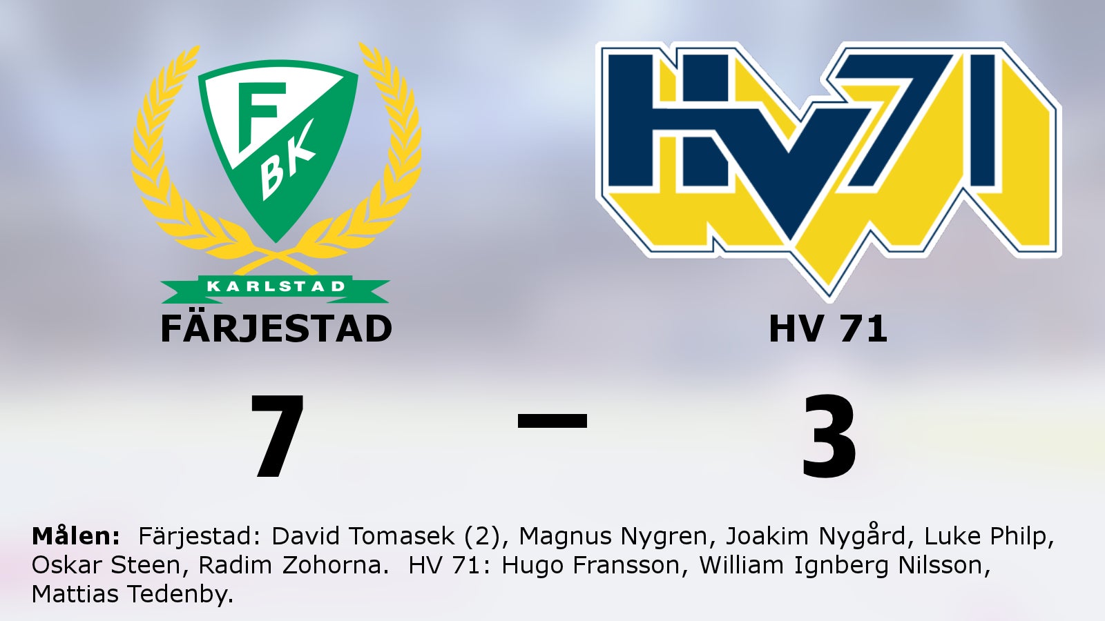 HV 71 måste kvala efter förlust mot Färjestad