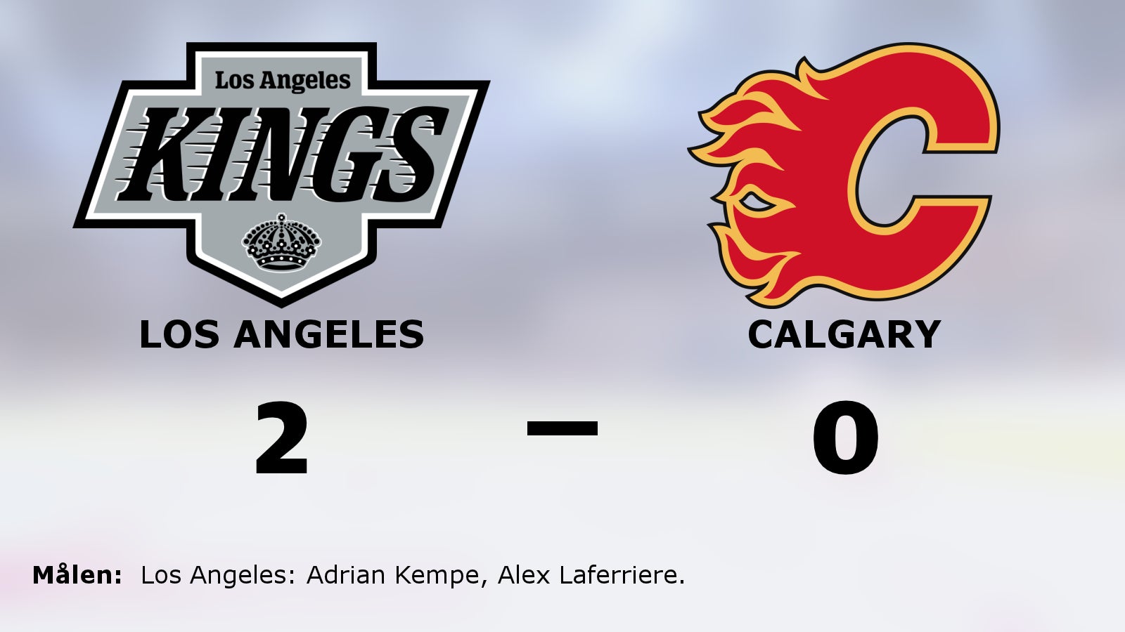 Förlustsviten bruten för Los Angeles – efter 2–0 mot Calgary