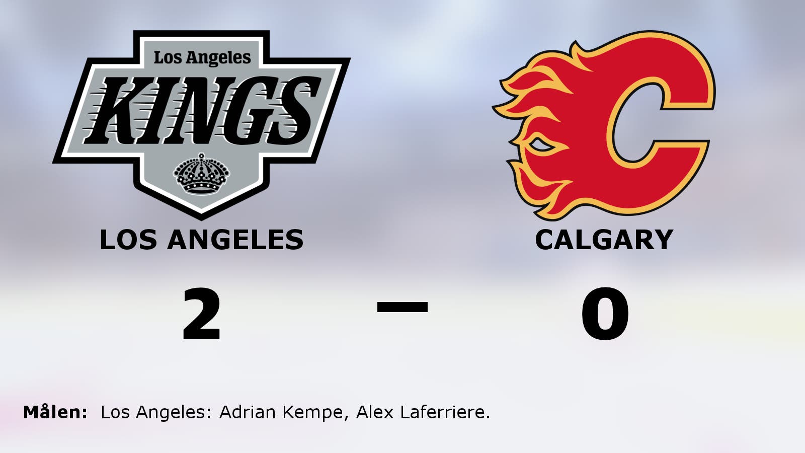 Förlustsviten bruten för Los Angeles – efter 2–0 mot Calgary