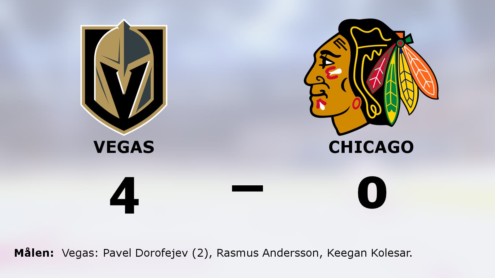 Vegas höll nollan och tog stark seger mot Chicago