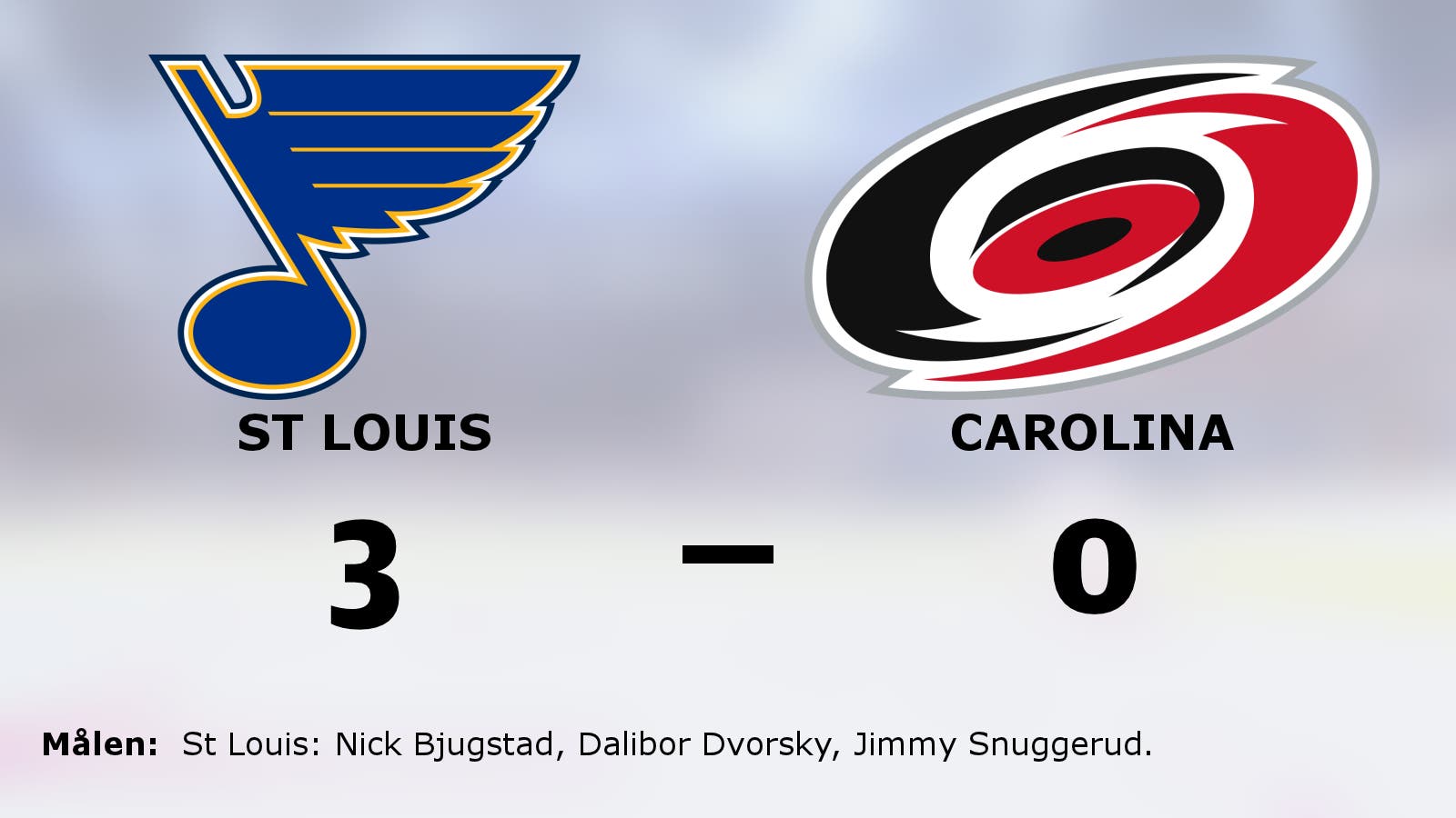 St Louis nollade Carolina och vann med 3–0