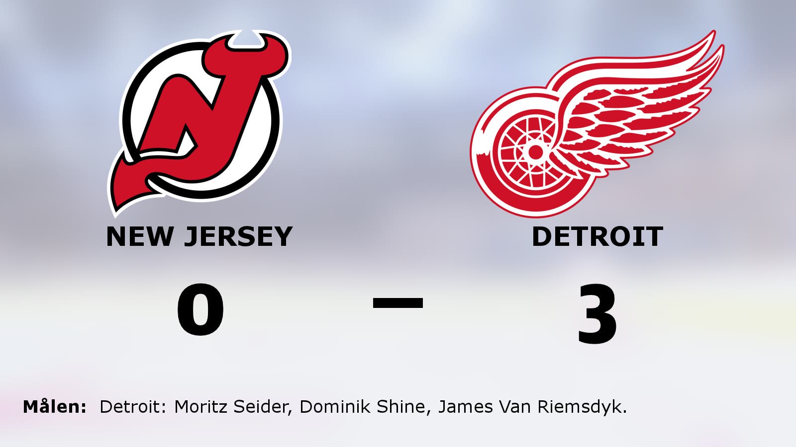 Detroit nollade New Jersey – seger med 3–0