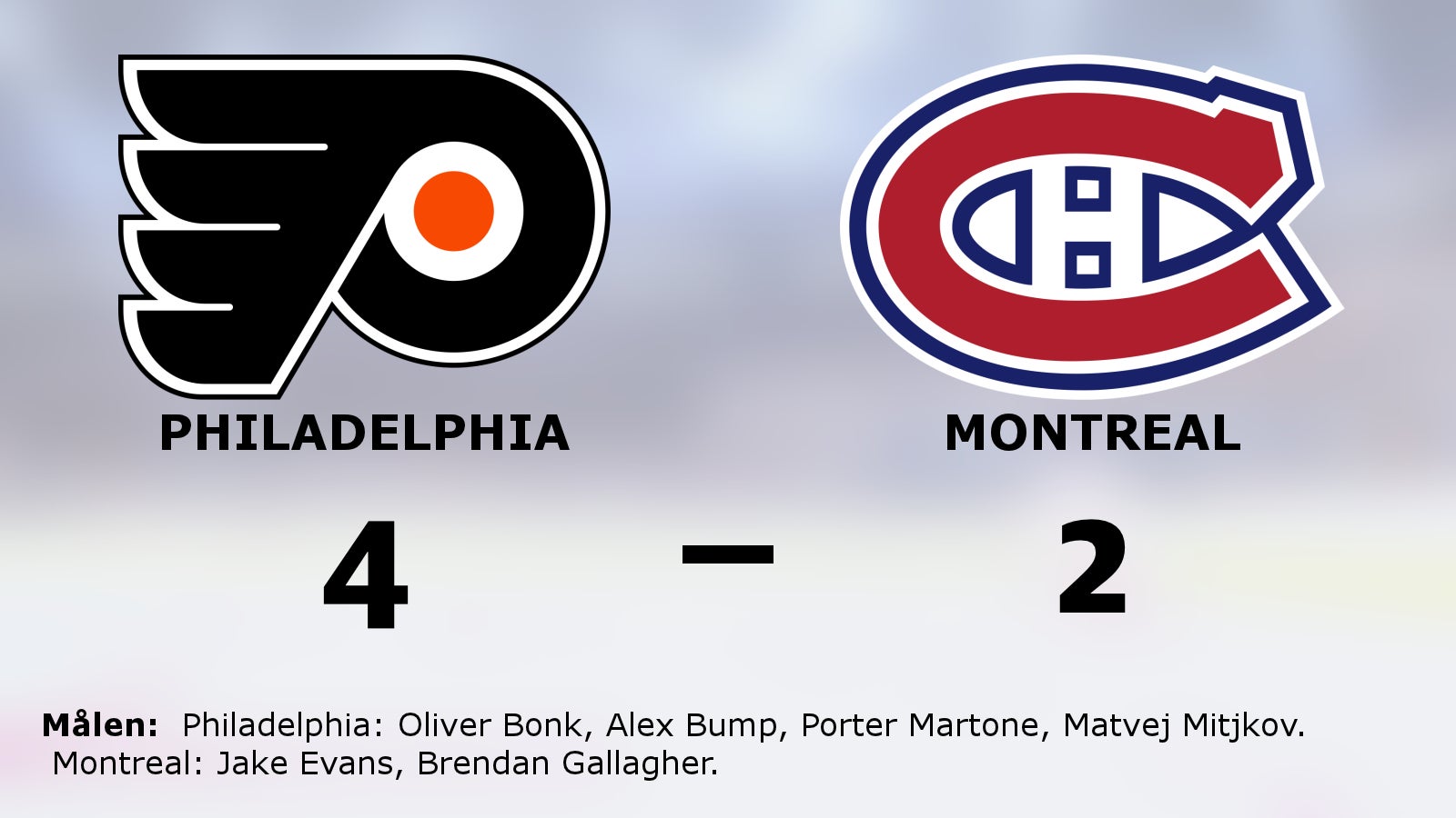 Philadelphia vann på hemmaplan mot Montreal