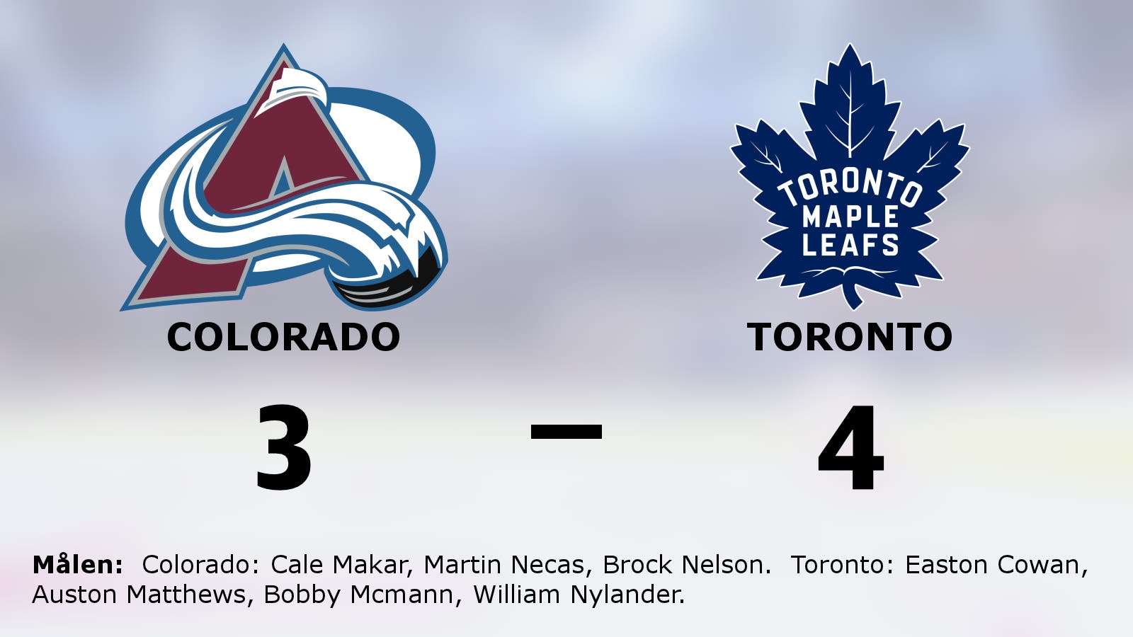 Toronto avgjorde i förlängningen mot Colorado