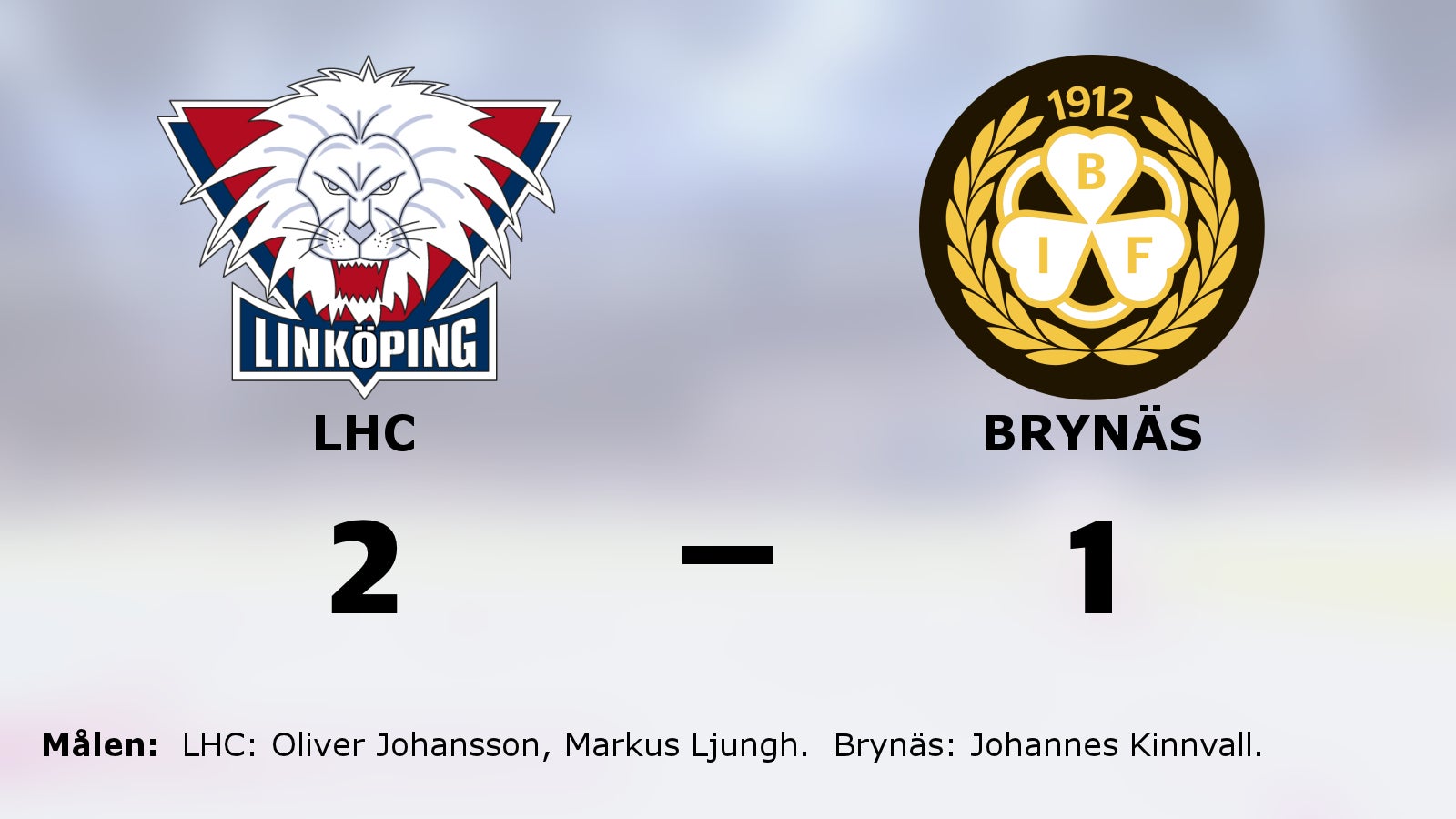 LHC vann efter avgörande i tredje perioden mot gästande Brynäs