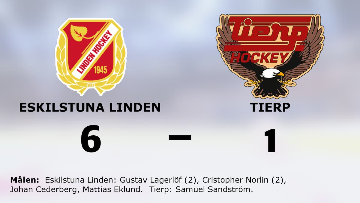 Klar seger för Eskilstuna Linden – vann med 6–1 mot Tierp
