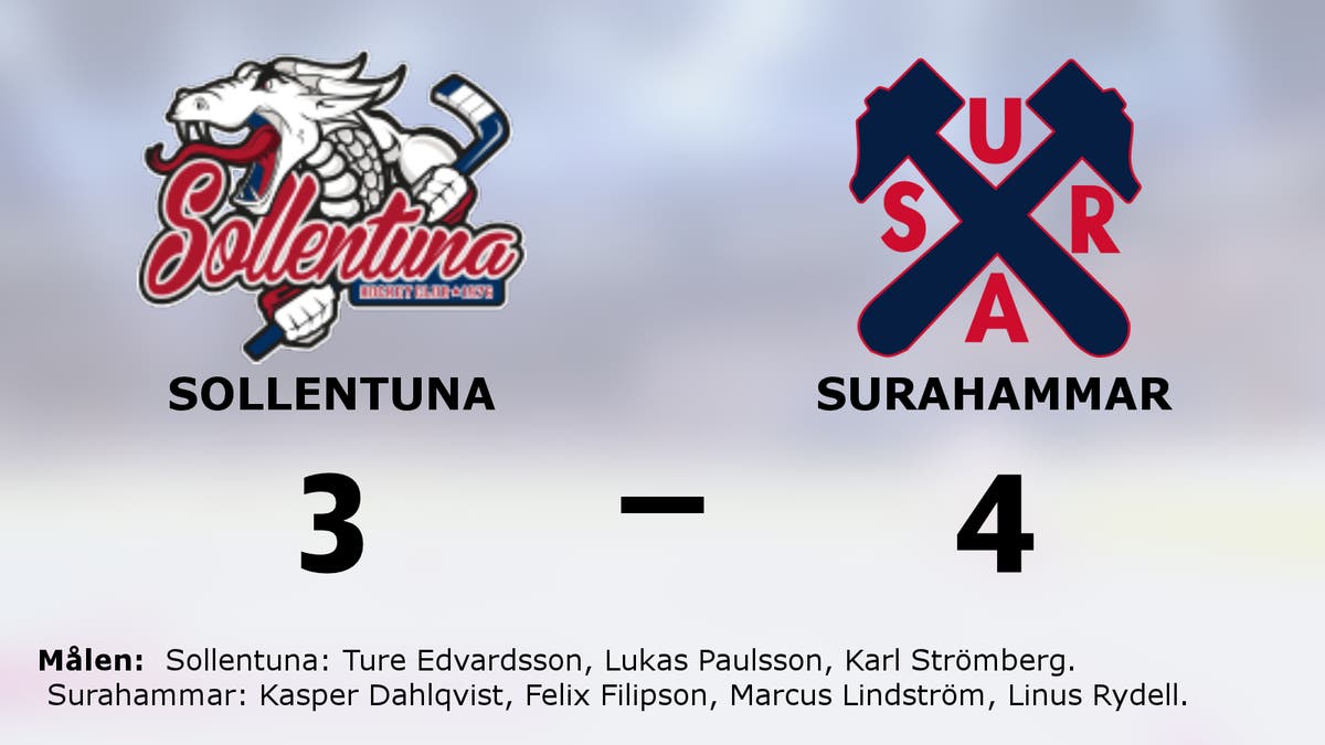 Straffseger för Surahammar borta mot Sollentuna