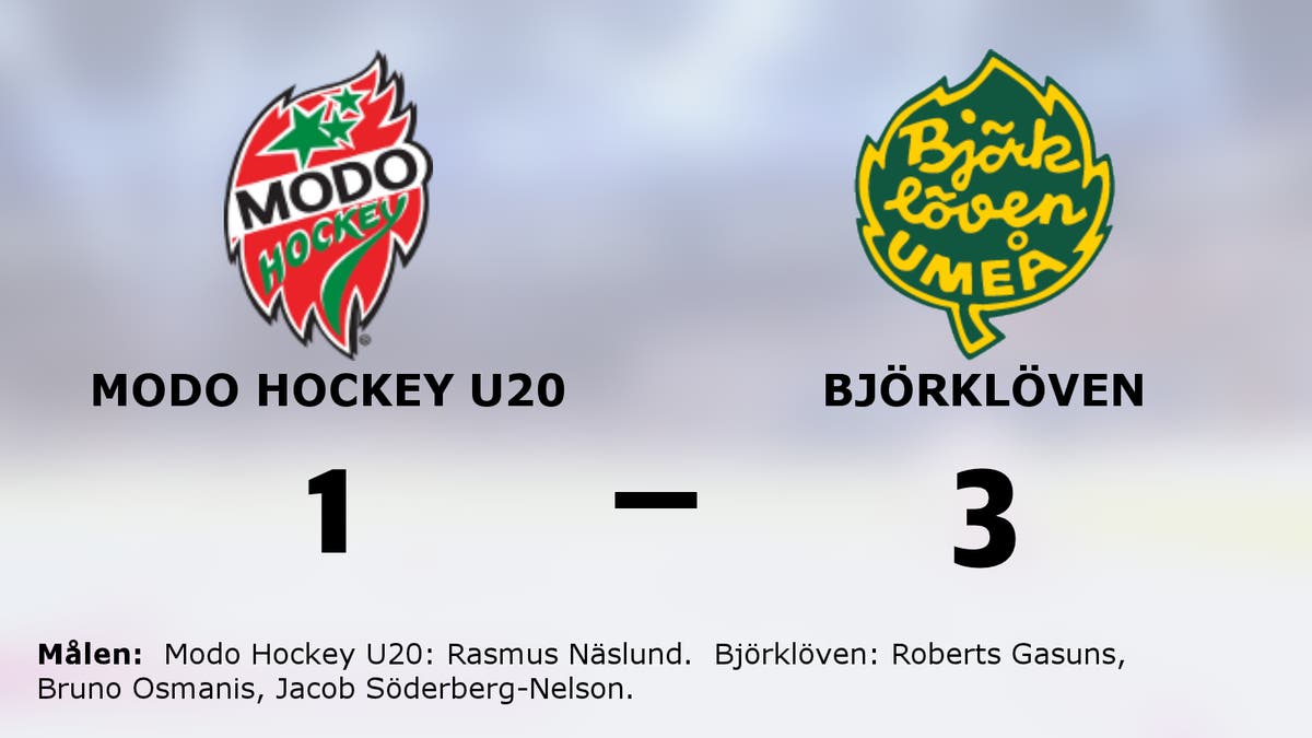 Förlustsviten bruten för Björklöven – efter 3–1 mot Modo Hockey U20
