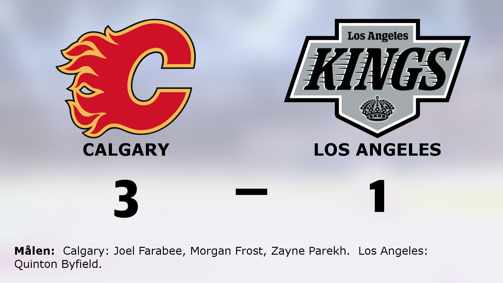 Calgary vann efter avgörande i tredje perioden mot gästande Los Angeles
