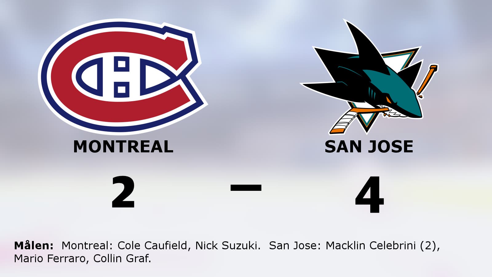 Macklin Celebrini matchvinnare när San Jose slog Montreal