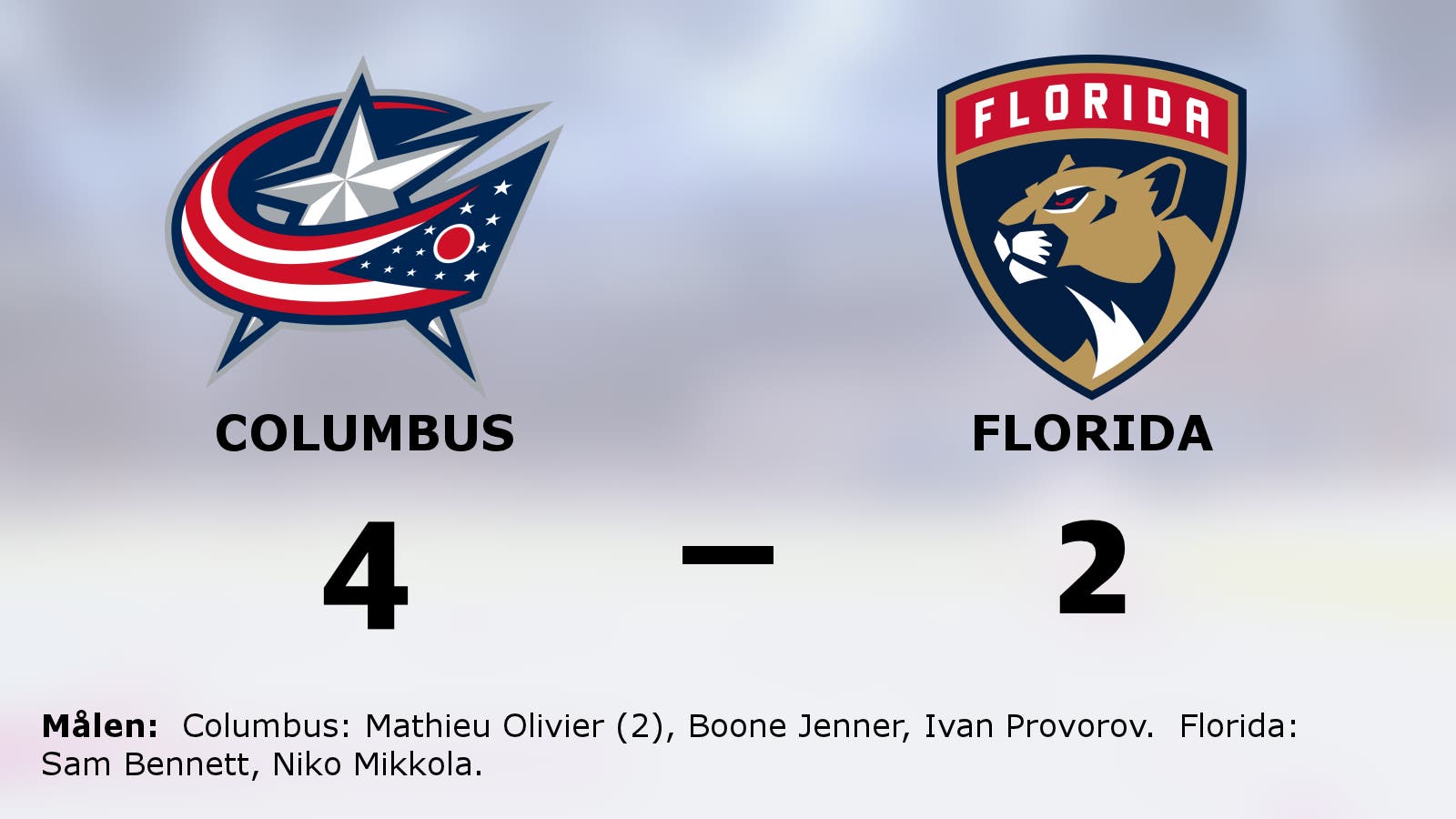 Olivier bakom Columbus seger mot Florida