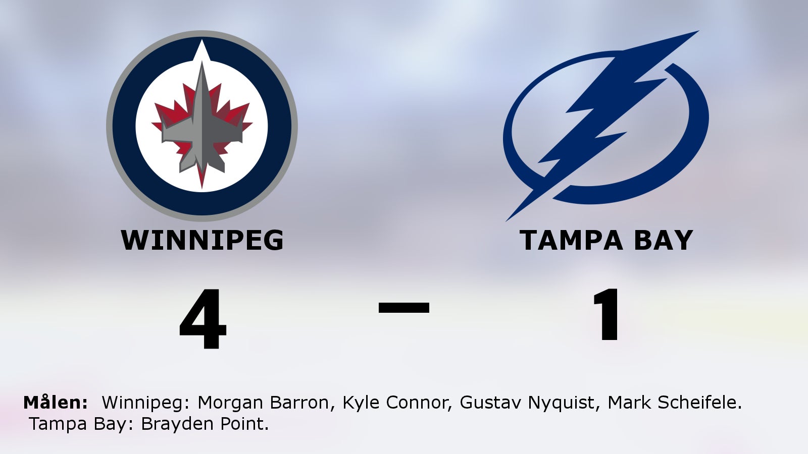 Winnipeg säkrade seger mot Tampa Bay