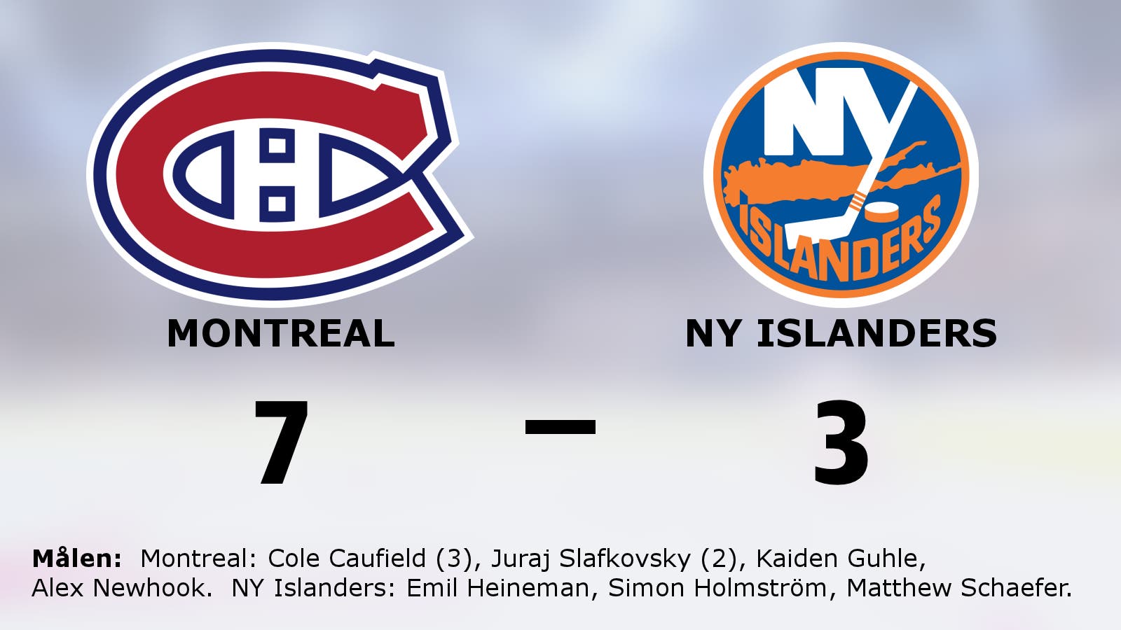 Montreal besegrade NY Islanders på hemmaplan