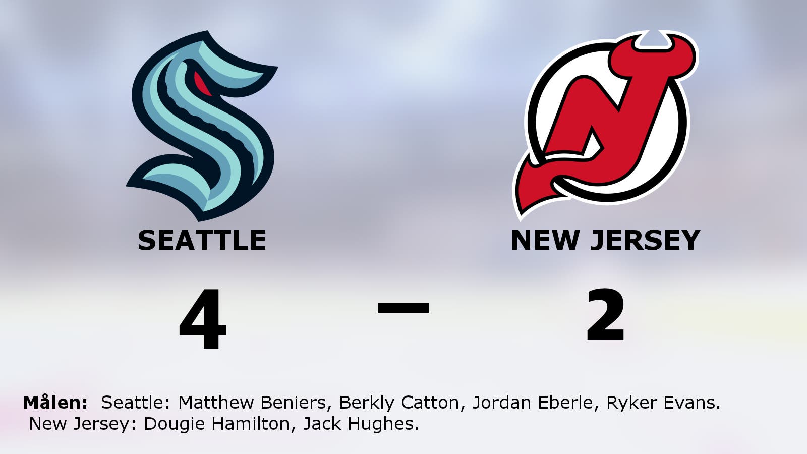 Ryck i sista perioden avgjorde för Seattle hemma mot New Jersey
