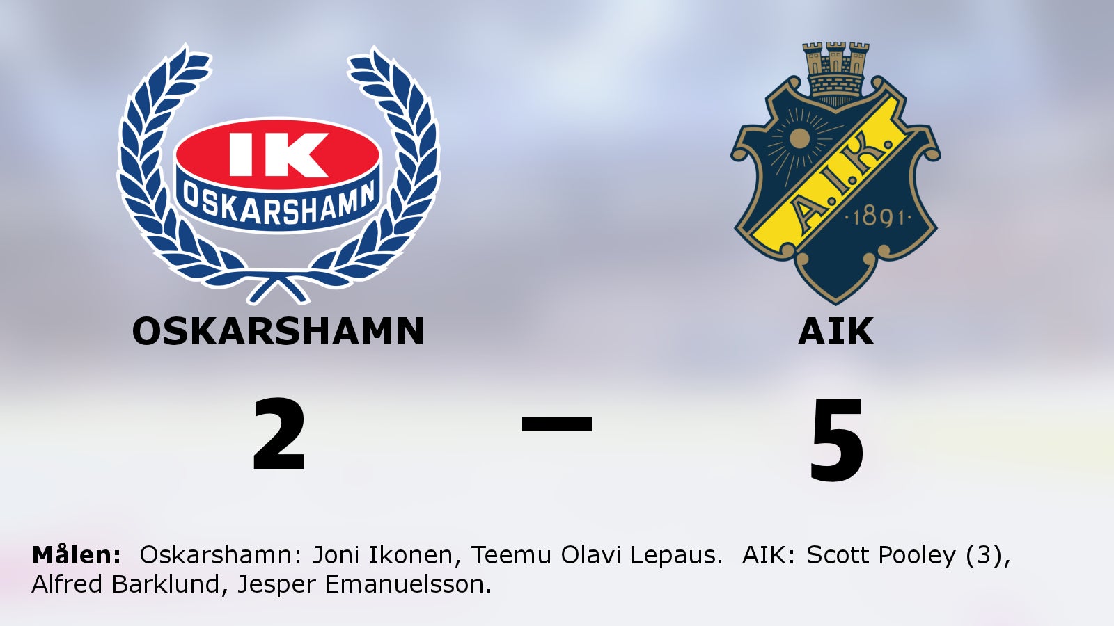 Scott Pooley tremålskytt i AIK:s seger mot Oskarshamn