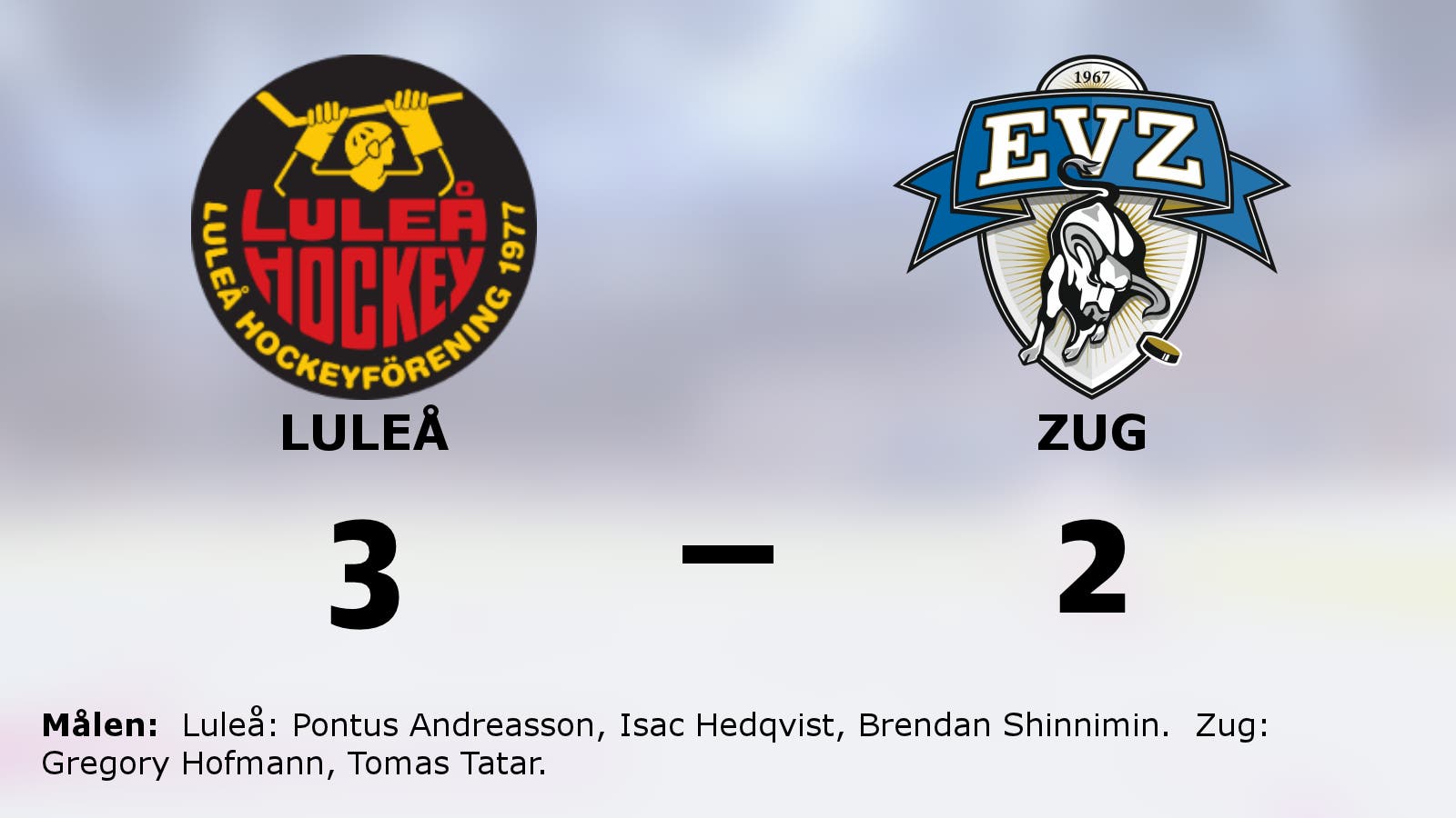 Luleå till final – besegrade Zug i avgörande matchen