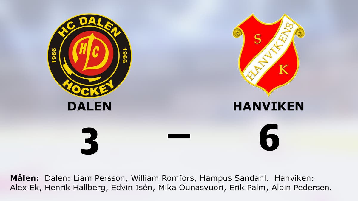 6–3-seger för Hanviken – besegrade Dalen
