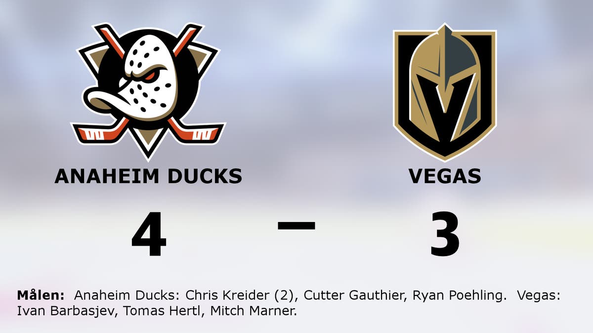 Ryan Poehling matchhjälte när Anaheim Ducks vann mot Vegas
