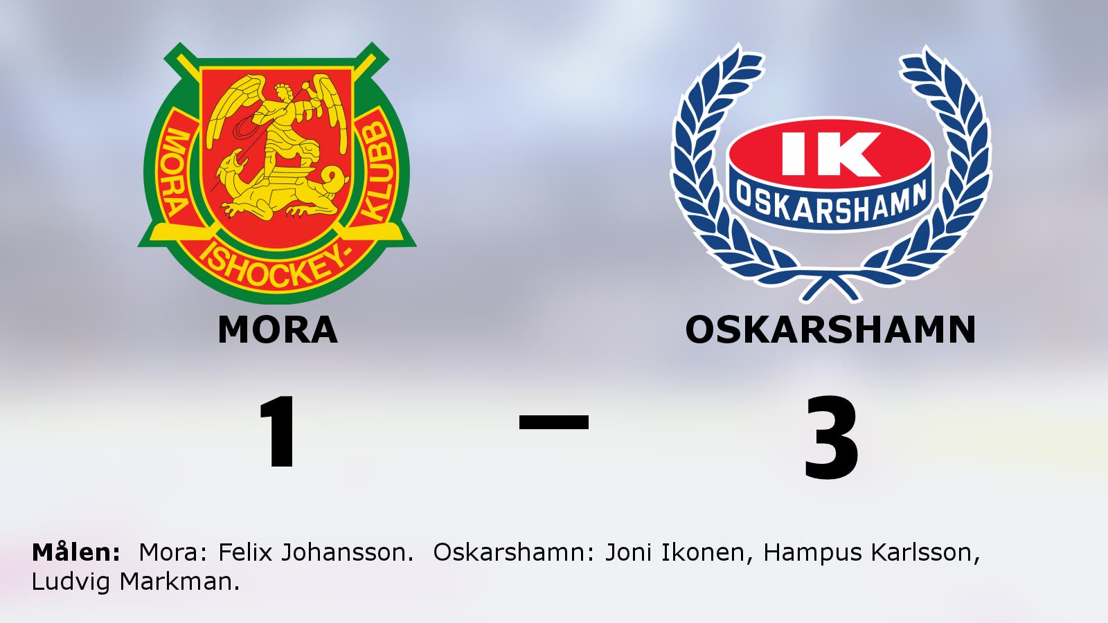 Oskarshamn vann på bortaplan mot Mora