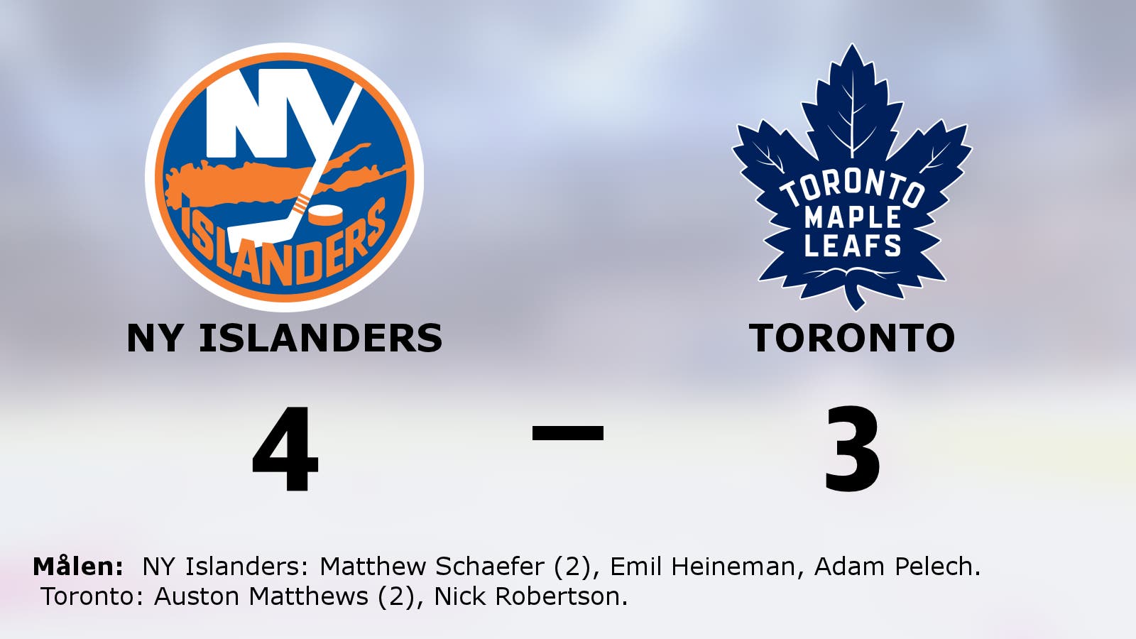 Förlängningsseger för NY Islanders mot Toronto